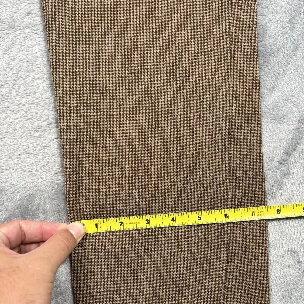 Todd Snyder Houndstooth Dress Pants Men's 36x33 Brown Tan Italy Wool Linen
